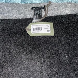 ALLSAINTS Reversible logo yarn dye scarf black